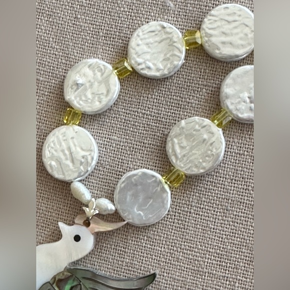 22-1/2 inch Freshwater Pearl Coin bead necklace NWOT - Picture 3 of 12